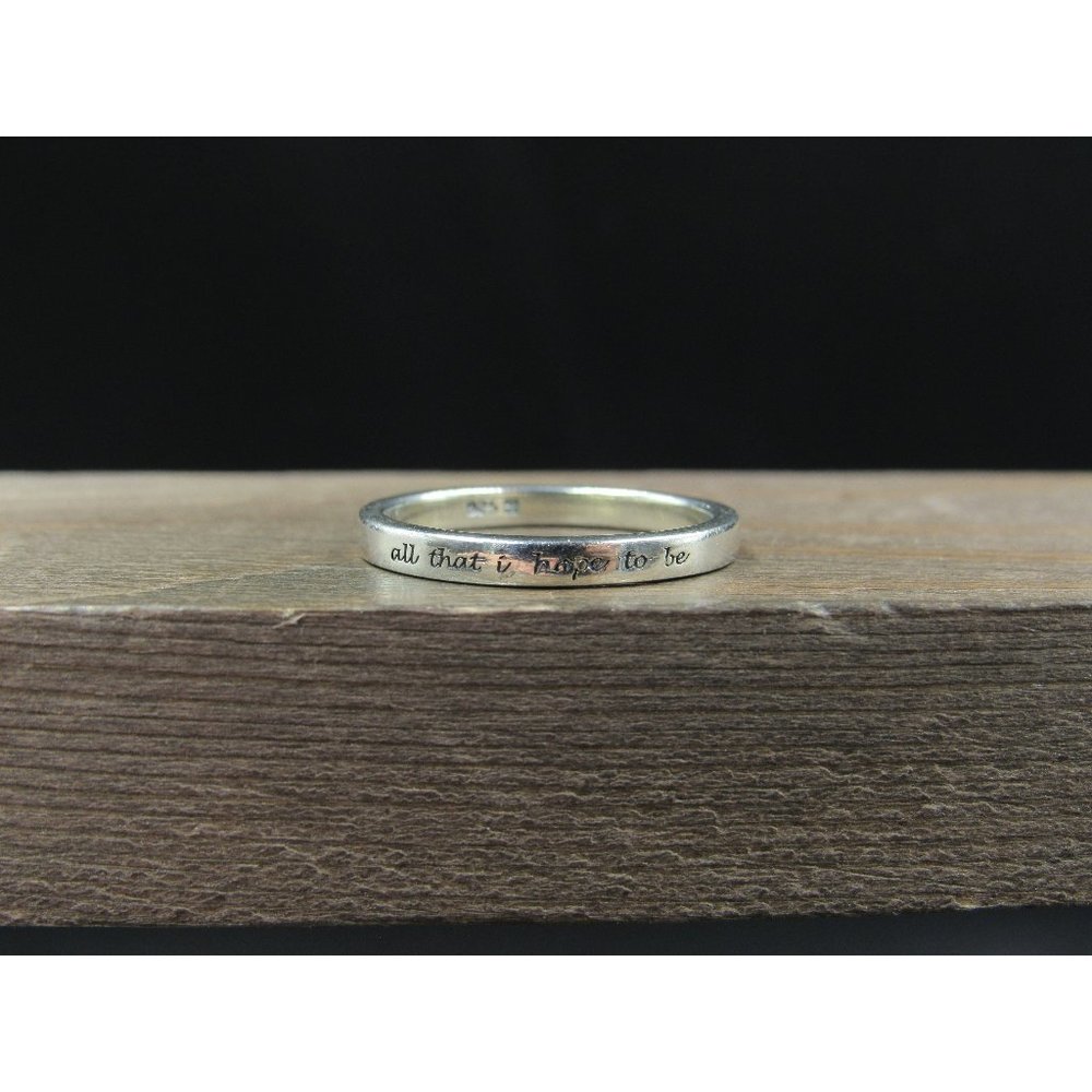 Size 7.75 Sterling Silver All That I Hope To Be Word Band Ring